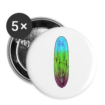 Bunte Röntgen Gurke Vegan - Buttons groß 56 mm (5er Pack) - Weiß - Vorne