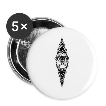Mystic Eye bandagiert - Buttons groß 56 mm (5er Pack) - Weiß - Vorne
