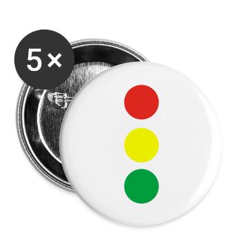 Ampel - Buttons groß 56 mm (5er Pack) - Weiß - Vorne