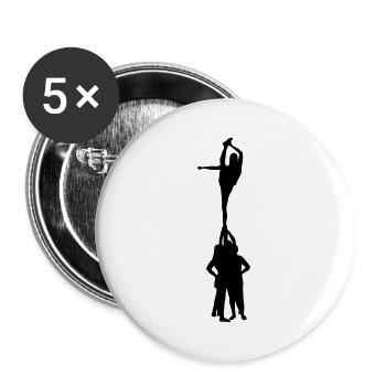 Pom-pom girls - Lot de 5 grands badges (56 mm) - blanc - Devant