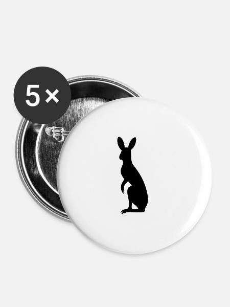 Känguru - Buttons groß 56 mm (5er Pack) - Weiß