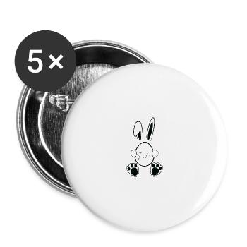 Frohe Ostern 🐰🌸 - Buttons groß 56 mm (5er Pack) - Weiß - Vorne