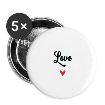 MOM. MOTHER'S DAY. HEART. FEAST. HAPPY BIRTHDAY - Buttons large 2.2''/56 mm (5-pack) - white - Front