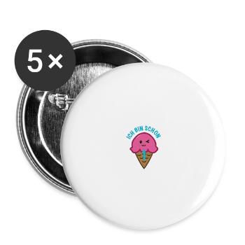 Geburtstag - Buttons groß 56 mm (5er Pack) - Weiß - Vorne