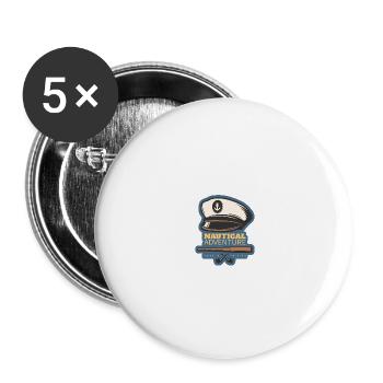 Wassersport - Buttons groß 56 mm (5er Pack) - Weiß - Vorne