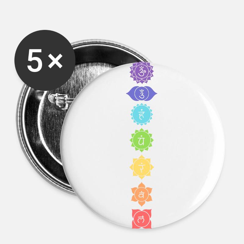Chakras - Buttons large 2.2''/56 mm (5-pack) - white