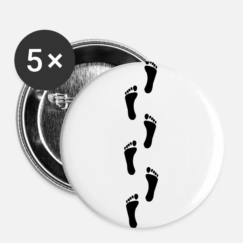 footprints, footprint - Buttons large 2.2''/56 mm (5-pack) - white
