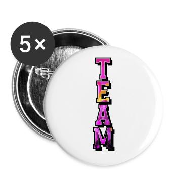 Team - Buttons groß 56 mm (5er Pack) - Weiß - Vorne