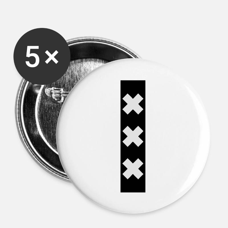 amsterdam - Buttons large 2.2''/56 mm (5-pack) - white