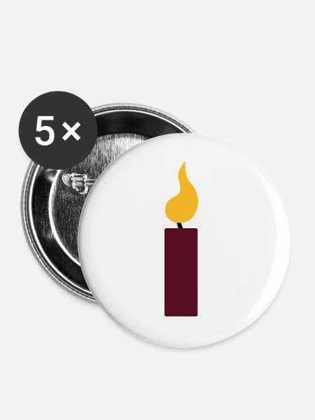 1st birthday - candle - Buttons large 2.2''/56 mm (5-pack) - white