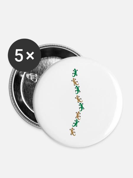 Eight Geckos - Buttons large 2.2''/56 mm (5-pack) - white