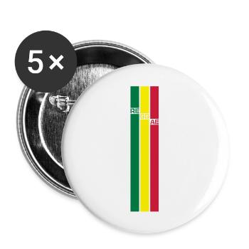 reggae - Lot de 5 grands badges (56 mm) - blanc - Devant