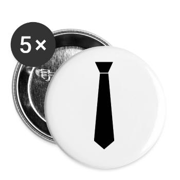 Krawatte - Buttons groß 56 mm (5er Pack) - Weiß - Vorne