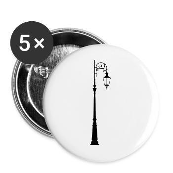 Straßenlaterne - Buttons groß 56 mm (5er Pack) - Weiß - Vorne