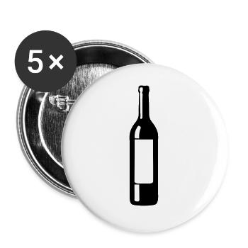 bottle red wine pinard pif - Buttons large 2.2''/56 mm (5-pack) - white - Front