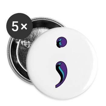 suicide awareness/prevention « Fight for your life » - Lot de 5 grands badges (56 mm) - blanc - Devant