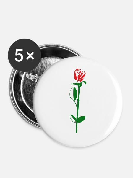 rose flower - Buttons large 2.2''/56 mm (5-pack) - white