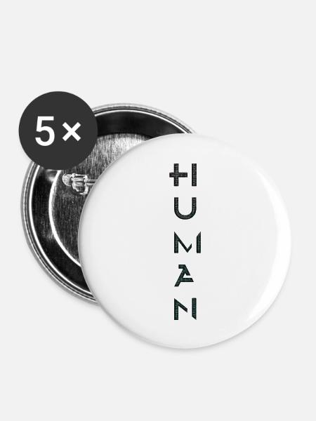 Human - Buttons groß 56 mm (5er Pack) - Weiß