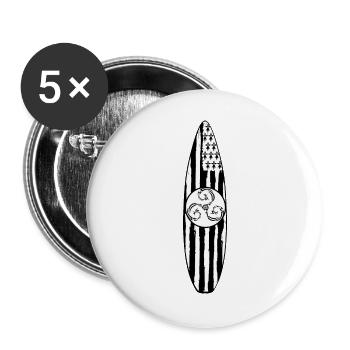 Planche de Surf Gwenn Ha Du Triskèle Tribal - Lot de 5 grands badges (56 mm) - blanc - Devant