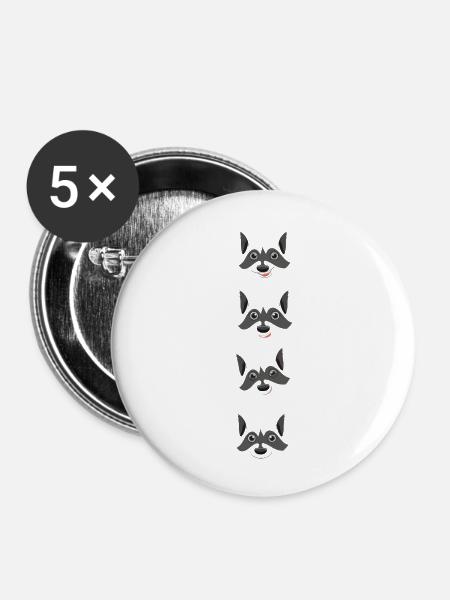 Fuchs-Emotionen - Buttons groß 56 mm (5er Pack) - Weiß
