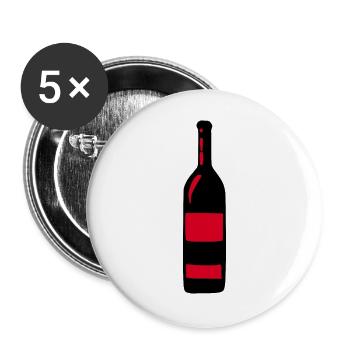 Wine Wine Bottle Red Wine Gift Wine Lover - Buttons large 2.2''/56 mm (5-pack) - white - Front