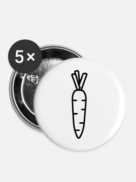 Karotte - Buttons groß 56 mm (5er Pack) - Weiß