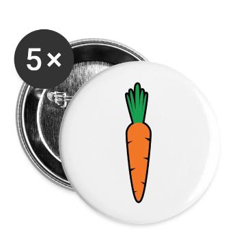 Möhre Kostüm Karneval Mohrrübe Karotten Fasching - Buttons groß 56 mm (5er Pack) - Weiß - Vorne
