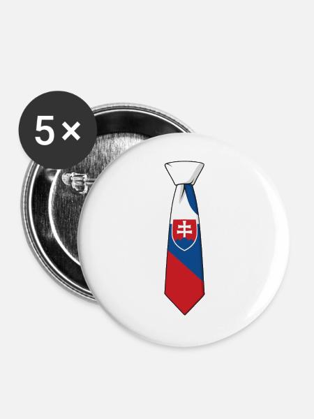 Slovakia Tie – Flaggendesign - Buttons groß 56 mm (5er Pack) - Weiß