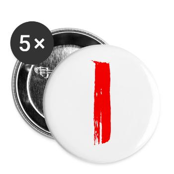 Stripes - Brushes / Hand Painted - Buttons large 2.2''/56 mm (5-pack) - white - Front
