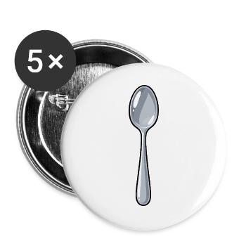 Löffel - Buttons groß 56 mm (5er Pack) - Weiß - Vorne