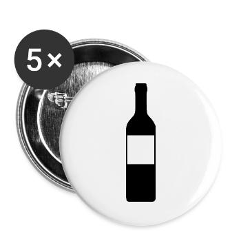 Weinflasche personalisierbar Wein Geschenk Textur - Buttons groß 56 mm (5er Pack) - Weiß - Vorne