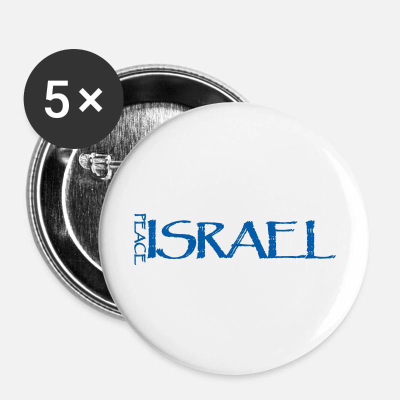Israel - Buttons large 2.2''/56 mm (5-pack) - white