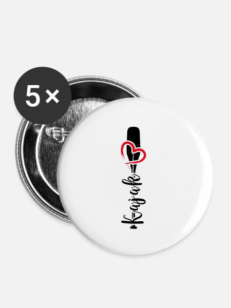 kajak kajaktour paddeln kajak-love - Buttons groß 56 mm (5er Pack) - Weiß