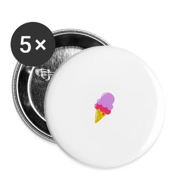 Sommer - Buttons groß 56 mm (5er Pack) - Weiß - Vorne