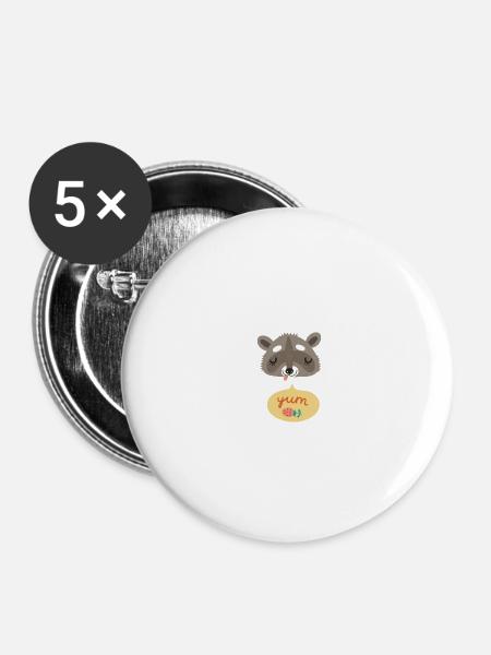 Wildtiere - Buttons groß 56 mm (5er Pack) - Weiß