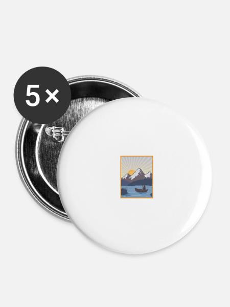 Wassersport - Buttons groß 56 mm (5er Pack) - Weiß