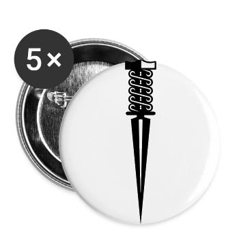 Dague / poignard (1c) - Lot de 5 grands badges (56 mm) - blanc - Devant