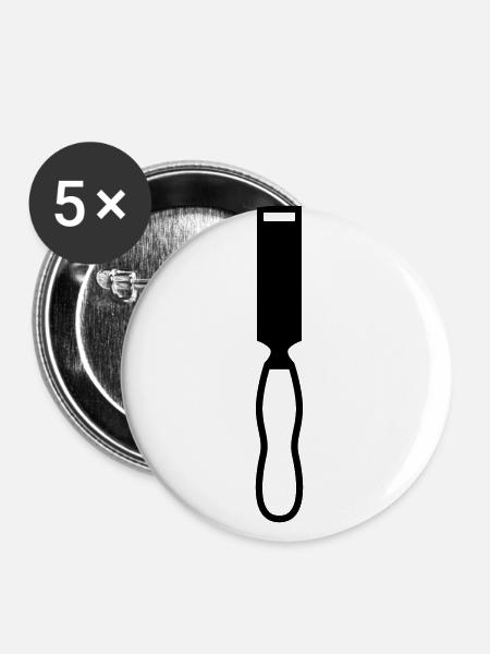 Meißel Symbol - Buttons groß 56 mm (5er Pack) - Weiß
