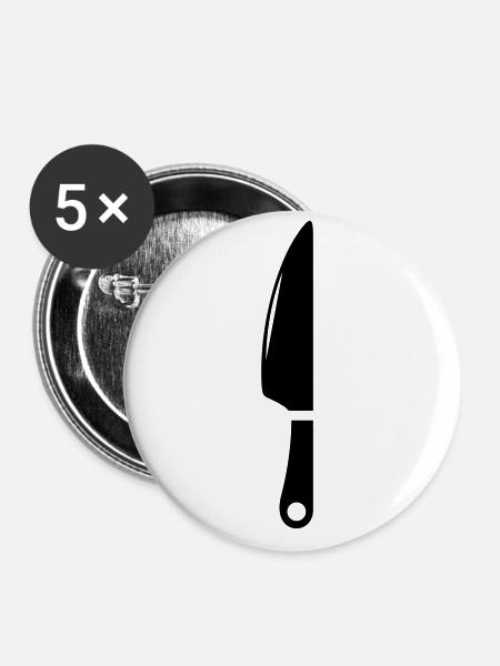 Messer icon - Buttons groß 56 mm (5er Pack) - Weiß