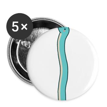 hugadino Dino mit laaangem Hals, süßer Dinosaurier - Buttons groß 56 mm (5er Pack) - Weiß - Vorne
