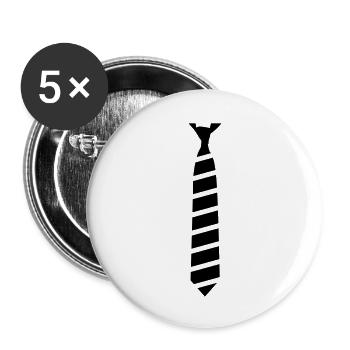 Cravate - Lot de 5 grands badges (56 mm) - blanc - Devant