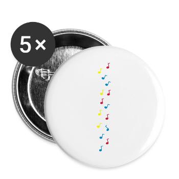 Krawattenmotiv Musik 3farbig - Buttons groß 56 mm (5er Pack) - Weiß - Vorne