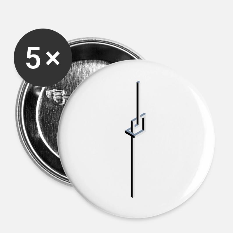 escher knot - Buttons large 2.2''/56 mm (5-pack) - white