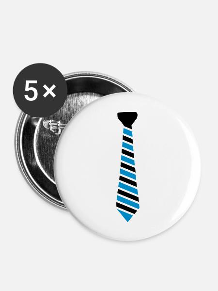 krawatte - Buttons groß 56 mm (5er Pack) - Weiß