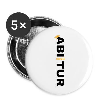 Abitur 2023 Abschluss - Buttons groß 56 mm (5er Pack) - Weiß - Vorne