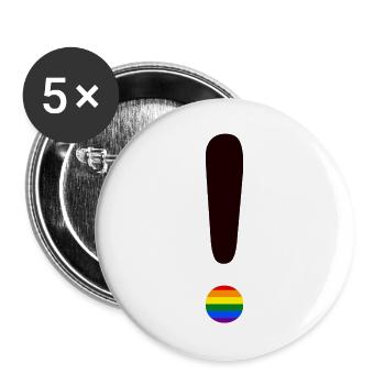 laut und stolz - Buttons groß 56 mm (5er Pack) - Weiß - Vorne