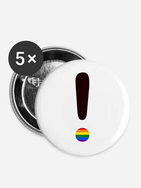 laut und stolz - Buttons groß 56 mm (5er Pack) - Weiß