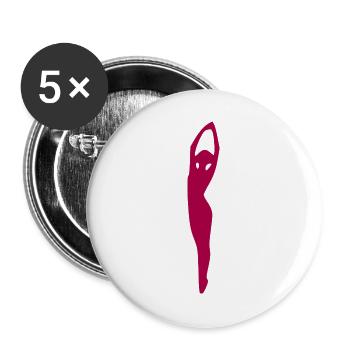 Tanz tanzen - Buttons groß 56 mm (5er Pack) - Weiß - Vorne
