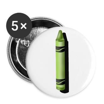 Crayon grün - digitale Zeichnung - Buttons groß 56 mm (5er Pack) - Weiß - Vorne