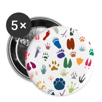Tierisches Herz - Buttons groß 56 mm (5er Pack) - Weiß - Vorne